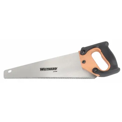 WESTWARD Hand Saw, 15 in Blade, Steel, 18-1/2 in Overall, 7 TPI, for Wood - Carpenter's Saws