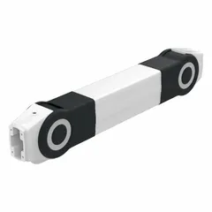 Aluminum and steel support arm tubing module, 88 mm length, with screws for restricting rotation range. Used in pendant arm systems to enable controlled positioning of equipment in industrial environments.