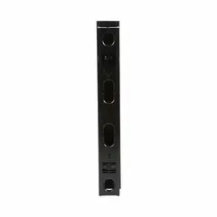 This 45U vertical cable manager organizes and routes cables in equipment racks. Made of black plastic with a single-sided design, it includes dual-hinging covers for easy access. Suitable for data centers and telecom rooms to manage patch cords and improve airflow.