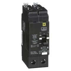 Bolt-on miniature circuit breaker from the EDB Series, rated 15 A, 2-pole, single phase, 277/480V AC with a maximum interrupting rating of 18 kA at 277/480V AC. Designed for overcurrent protection in commercial and industrial electrical distribution systems, compatible with Square D NF panelboards.