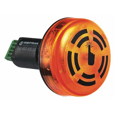 WERMA Buzzer: 24V DC, 1 31/32 in Overall Wd, 78 in Overall Lg, 3 1/16 in Overall Ht - Buzzer Alarms with Steady Light