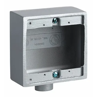 HUBBELL KILLARK Device Box: Iron, Square, 2 Gangs, 3/4 in Hub Size, 47 cu in Capacity - Iron Weatherproof Electrical Boxes