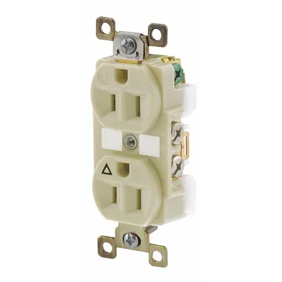 BRYANT Receptacle: Duplex, 5-15, Ivory, 125V AC, 15 A, 2 Pole / 3 Wire (MPN BRY5262IGI) - General Purpose Receptacles
