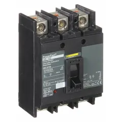 Three-pole molded case circuit breaker rated 150 A with a maximum interrupting rating of 10 kA at 240 V AC. Features fixed instantaneous trip, ABC phase connection, and line/load lug terminals. Suitable for overcurrent protection in electrical distribution panels in commercial and industrial settings.