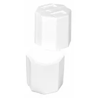 White foam shipper sleeve designed to secure bottles measuring 4 3/4 in x 4 3/4 in x 10 in during transport. Provides protective cushioning for industrial shipments. Supplied in a 60-pack