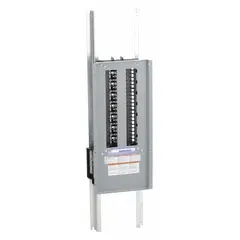 Main lug convertible panel interior rated 400 A with 42 spaces. Aluminum bus construction. Compatible with QHB, QOB, and QOB-VH circuit breakers. Dimensions: 45 in height by 10 7/16 in width. Used in electrical distribution systems for branch circuit protection.