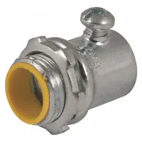 Set Screw Conduit Connector: Steel, 1/2 in Trade Size, 1 7/16 in Overall Lg, Insulated, Gray/Yellow (MPN 2122)