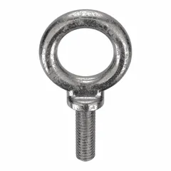 This machinery eye bolt features a shoulder for proper alignment under load. Made from Type 316 stainless steel with a plain finish, it resists corrosion in demanding environments. Thread size is 3/8"-16. Nut not included. Made in USA.