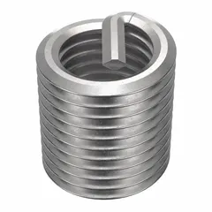 This free-running helical insert features a tanged tang design for easy installation. It is made from 18-8 stainless steel with a tensile strength of 200,000 to 250,000 psi, providing a durable internal thread for M8-1.00 fasteners. Commonly used to repair or reinforce tapped threads in metal components. Supplied in a 12-pack with plain finish.