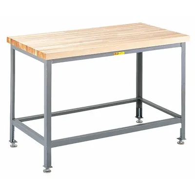 LITTLE GIANT Workbench: Adj Ht, Butcher Block, 24 in x 24 in - Butcher-Block-Top Worktables