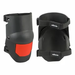 These SELLSTROM knee pads feature a plastic cap and black gel pad for cushioning. They have two elastic straps with a clip closure for secure fit. The pads are leak-free and latex free. Suitable for kneeling comfort in industrial, construction, and maintenance tasks.