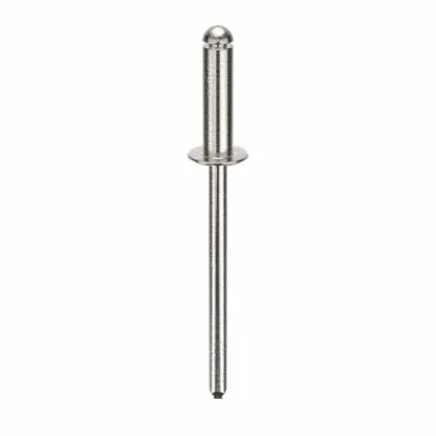 POP AVDEL Blind Rivet,1.549" L,0.122" dia,PK500: Inch, 1 35/64 in Overall Lg, 29/64 in Body Lg - Domed-Head Blind Rivets