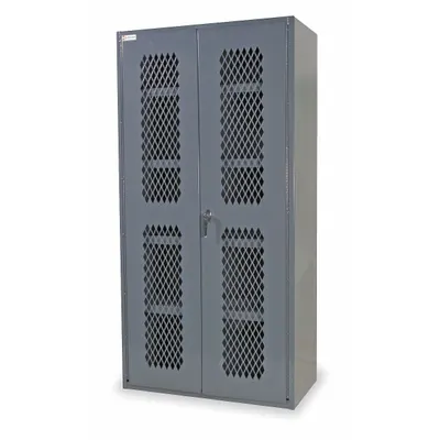 DURHAM MFG Storage Cabinet: 36 in x 18 in x 72 in, 4 Adj Shelves, Swing Handle & Keyed - Industrial Ventilated Shelf Cabinets