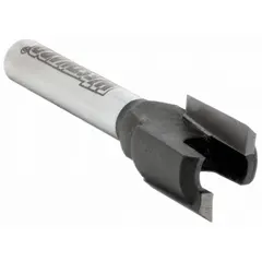 Carbide-tipped router bit for cutting hinge mortises in woodworking and cabinetry. Creates precise recesses for hinge installation in door frames and furniture. Cutter diameter: 1/2 in.