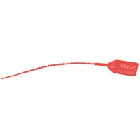 CORTECH Pull-Tight Locking Seal: Equilock, 10 in Lg, Polypropylene, Red, 100 PK (MPN PCEQ1057C)