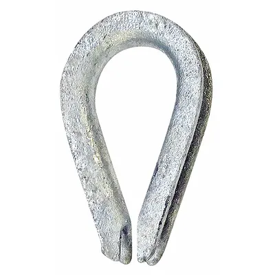 CROSBY Wire Rope Thimble: 3/8 in Compatible Rope Dia, Galvanized Steel/Stainless Steel - Thimbles