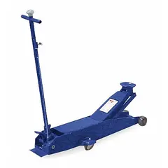 This trolley floor jack features a steel body and manual handle mechanical lifting actuator. With a 5 ton load capacity and 7 in minimum lift, it is suited for lifting vehicles, machinery, and equipment in automotive and industrial maintenance settings.