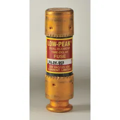 The BUSSMANN LPN-RK-9SP is a Class RK1 time-delay cylindrical fuse from the LPN-RK-SP Series. Rated at 9 A, 250 V AC, and 125 V DC, it is non-indicating. This fuse is used for overcurrent protection in industrial equipment, particularly in motor circuits and other inductive loads where temporary inrush currents occur.