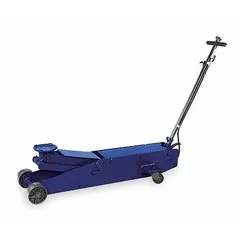 This pneumatic trolley floor jack from WESTWARD has a 10 ton load capacity and a maximum lift height of 27 inches. The steel body and air/mechanical lifting actuator provide controlled lifting for heavy loads in maintenance and repair operations.