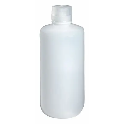 NALGENE Sampling Bottle: HDPE, 32 fl oz, 960 mL, Natural, 38-415 Screw Closure Size - HDPE Narrow Mouth Round Lab Bottles