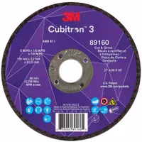 This Type 27 combination wheel is designed for cutting and grinding carbon and stainless steel. The ceramic abrasive and 36 grit enable fast material removal in metal fabrication and maintenance tasks. Wheel dimensions: 5" diameter, 1/8" thickness, 7/8" arbor hole