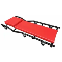 This standard-duty creeper features a steel frame and a headrest and body cushion for support during vehicle or machinery maintenance. With a maximum load capacity of 570 lb, it is suited for use in automotive and industrial settings