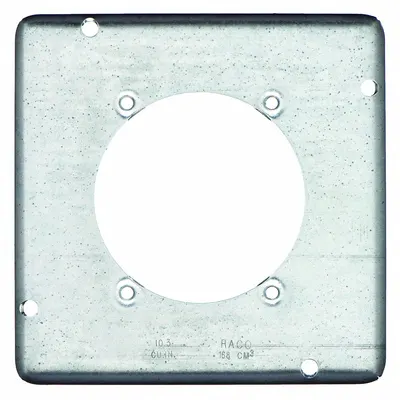RACO Electrical Box Cover: 2 Gangs, Open, For Square Box Shape, Galvanized Steel - Galvanized Electrical Box Covers