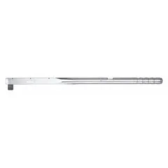 Ratcheting micrometer torque wrench with 3/4 in square drive, torque range 80 N-m to 360 N-m. Dual-scale markings in foot-pounds and newton-meters. Tether capable. Suitable for precise torque application on industrial fasteners in assembly and maintenance tasks.