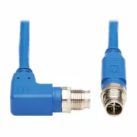 EATON TRIPP LITE Ethernet Cable: 6.6 ft Lg, X Coding, M12 Male Right Angle x M12 Male Straight, PVC (MPN NM12-603-02M-BL)