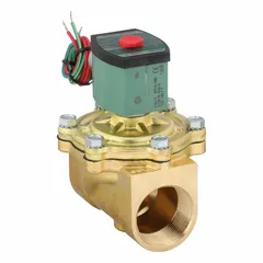 This 2-way, 2-position normally closed solenoid valve is designed for high-flow on/off control of compatible liquids and gases. It features a 1-1/2 in pipe size, 120V AC operation, and a watertight coil enclosure for use in damp or washdown environments. Typical applications include industrial water treatment, irrigation, and process automation systems requiring reliable shut-off.