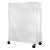 EAGLE GROUP Utility Cart Cover: White, Nylon, Zipper, 48 in Wd, 86 in Ht, 24 in Dp (MPN CZC-86-2448)