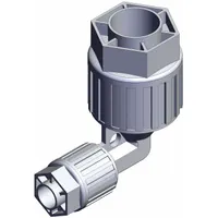 PFA compression tube fitting with compression x compression configuration. Connects 1 in OD to 1/2 in OD tubing. Suitable for high-purity fluid handling systems. Meets RoHS_6 and RoHS_10 standards