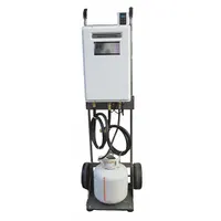 This portable propane water heater delivers instant hot water for field operations, emergency response, and industrial decontamination showers. It operates on 120VAC with a 150,000 BTU rating and includes two explosive screws for secure mounting. The white unit is electric-powered and suitable wherever immediate hot water is required