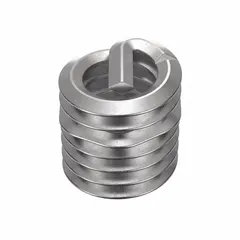 Screw-locking tangless helical insert for repairing or reinforcing threads in metal substrates. #8-32 thread size, coarse thread, right-hand direction. Made from 18-8 stainless steel with tensile strength 200,000 to 250,000 psi. Plain finish, 100 pieces per pack.