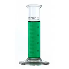 Class B glass graduated cylinder, 100 mL capacity, to deliver (TD) with 2 mL graduation increments. Meets ASTM E438-92 (2011) and USP Type I specifications. Includes two pour outs for controlled dispensing. Used for general volumetric measurement and liquid handling in laboratory settings.