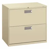 HON Lateral File Cabinet with Drawer: Putty, 2 Drawers, 28 in Overall Ht, 18 in Overall Dp, Steel (MPN H672.L.L)