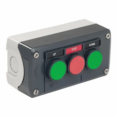 SCHNEIDER Control Station: (3) Flush Push Buttons, 0 Pilot Lights, 2NO/1NC, Up/Down - Push-Button Control Stations