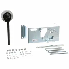 Handle assembly accessory for manual operation of Type MEL, MXL, MAL, and MHL circuit breakers. Suitable for 2- or 3-pole configurations. Includes an 8-inch long handle for remote switching in power distribution panels.