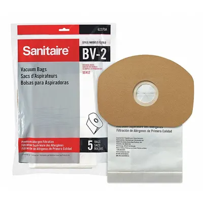 SANITAIRE Vacuum Bag: SC412, Dry, Paper, 2-Ply, Std, 62370A10 - Backpack Vacuum Bags