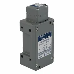 Metallic side-mount plunger limit switch with 0.08 in plunger travel and screw clamp terminals. Suitable for position detection in industrial machinery and conveyor systems.