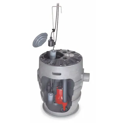 LIBERTY PUMPS Sewage Ejector System: 41 gal, 1/2 hp, 208/230V AC - Simplex Sewage Ejector Pump Systems