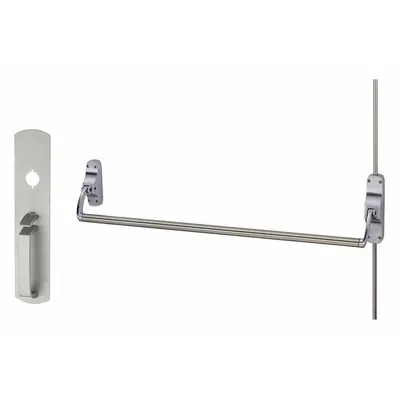 VON DUPRIN Surface Vertical Rod: 44 in Max Door Wd - Surface Vertical Rod Push Bars