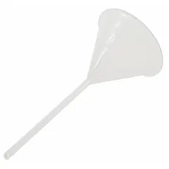 General Purpose Lab Funnel, Polypropylene, 225 mL, 99.5 mm, 8 mm Stem, 145 mm Stem Length, White