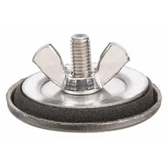 Oiltight hole seal for sealing unused push button openings in NEMA 12 enclosures. Made of 304 stainless steel with brushed finish and gray color. Includes oil-resistant gasket. Accommodates 1/2 in conduit hole size for maximum hole diameter of 0.88 in.