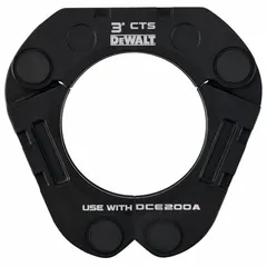 Jaw and ring assembly for standard and extended press tools. Accommodates 3-inch copper (plumbing) and stainless steel pipe. Used for pressing operations in plumbing and mechanical systems.