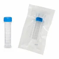 This 2 mL microcentrifuge tube is made of polypropylene with a colorless, square-bottom body and blue screw cap. It is graduated for volume measurement and includes a closure. Suitable for storing, mixing, and centrifuging small liquid samples in laboratory settings
