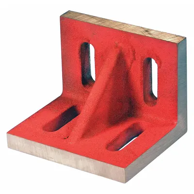 SUBURBAN Angle Plate: Cast Iron, 6 in L x 4 1/2 in W x 5 in H, 0.002 in Square & Parallel - Slotted Cast Iron Angle Plates