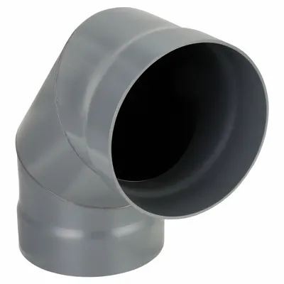 PLASTIC SUPPLY 90 Degree Elbow: PVC, For 14 in Duct Dia, 17 in Overall Lg, 3 Pieces, 90° Angle - Elbows