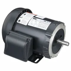 Totally enclosed fan-cooled 3-phase AC motor with C-face and rigid base mounting. Rated 1/3 hp, 1765 RPM at 60 Hz, 230/460V AC, full load current 1.25/0.624 A. Suitable for continuous-duty applications such as pumps, fans, conveyors, and machine tools in clean or mildly dusty environments.