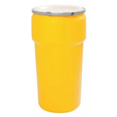 EAGLE Transport Drum: HDPE, 20 gal, Lever Lock Ring, Unlined/No Interior Coating, Metal (MPN 1623M). Key specifications — Drum Material: HDPE; Drum Head Type: Open Head; UN Rating Solids: 1H2/Y100/S; UN Rating Liquids: 1H2/X75/S; Interior Lining: Unlined/No Interior Coating; Drum Message Text: None; Closing Ring Material: Metal; For Holding: Hazardous Materials.